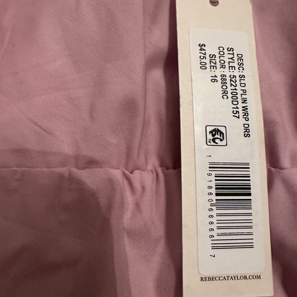 Rebecca Taylor Poplin Whisper midi wrap dress pale orchid 16 100% cotton - Picture 12 of 13